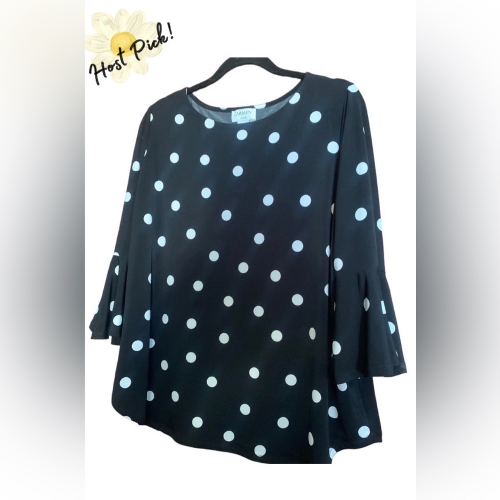 ⚡️Flash Sale⚡️CARMEN Carmen Marc Valvo Womens Plus Size 1X Black White Top